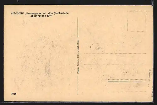 AK Alt-Bern, Strasse Herrengasse mit alter Hochschule