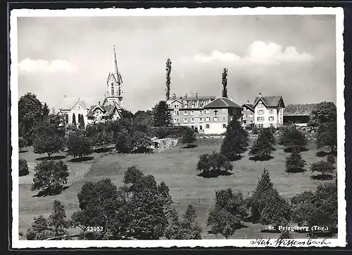 AK St. Pelagiberg, Ortspartie mit Kirche
