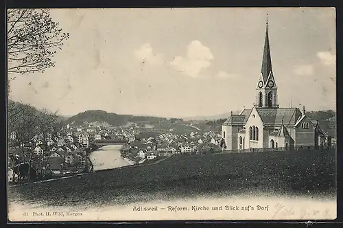 AK Adlisweil, Panorama mit reform. Kirche