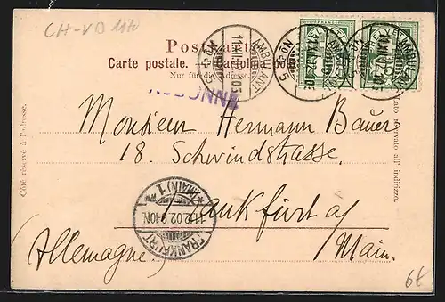 AK Aubonne, Totalansicht der Stadt