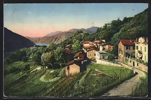 AK Agra, Blick auf das Dorf und den Luganer-See