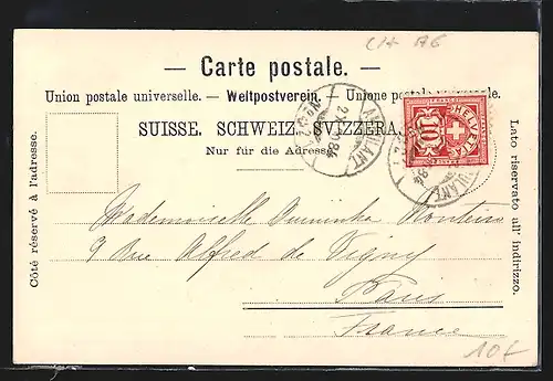 Mondschein-AK Rheinfelden, Teilansicht