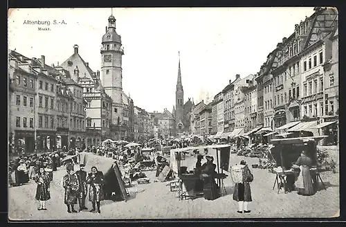 AK Altenburg / S.-A., Markt am Markttag