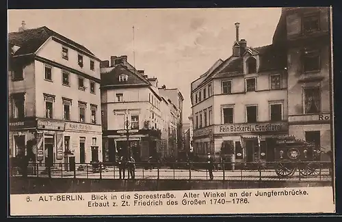 AK Berlin, Spreestrasse, Alter Winkel an der Jungfernbrücke mit Bäckerei