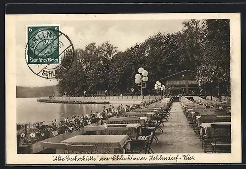 AK Berlin-Zehlendorf, Gasthaus Alte Fischerhütte am Schlachtensee