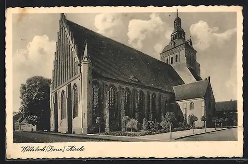 AK Wittstock /Dosse, Kirche mit Strasse