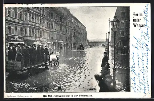 AK Berlin-Kreuzberg, Hochwasser in der Yorkstrasse 1902