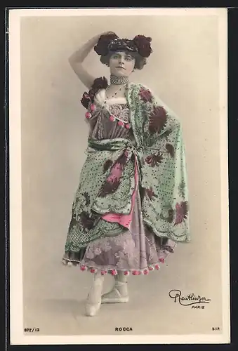 Foto-AK Atelier Reutlinger, Paris: Rocca, Tänzerin in Bühnenkostüm