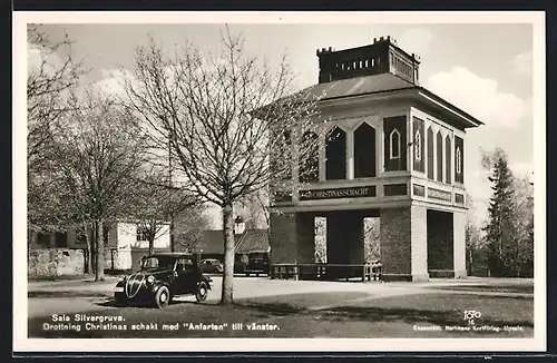 AK Sala, Silvergruva, Drottning Christinas schakt med Anfarten till vanster, VW Käfer