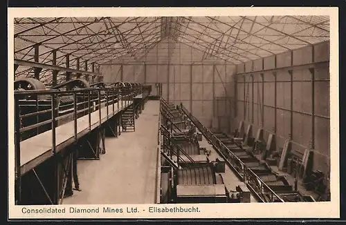 AK Elisabethbucht, Consolidated Diamond Mines Ltd., In der Aufbereitungshalle