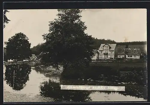 Foto-AK Neuhaus /Solling, Ortspanorama vom Wasser aus, 1924