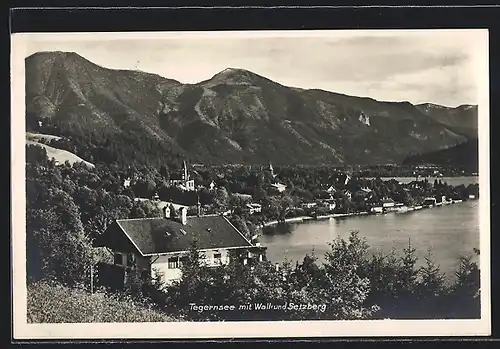 AK Tegernsee, Ortsansicht mit Wall- und Setzberg