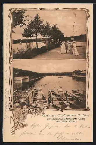AK Berlin-Charlottenburg, Gasthof Carlshof von W. Wiemer