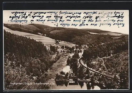 AK Hopfgarten / Erzgebirge bei Scharfenstein i. Sa., Gesamtansicht