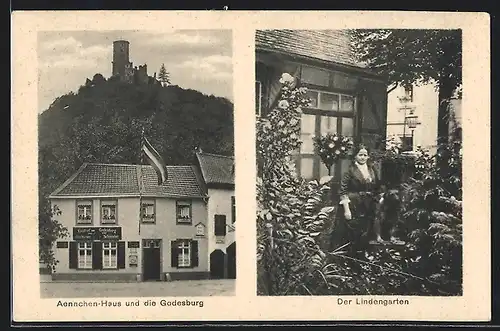 AK Godesberg am Rhein, Aennchenhaus und Godesburg, Lindengarten