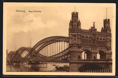 AK Hamburg-Rothenburgsort, Blick auf die Neue Elbbrücke