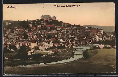 AK Marburg, Totalansicht vom Kapplerberge