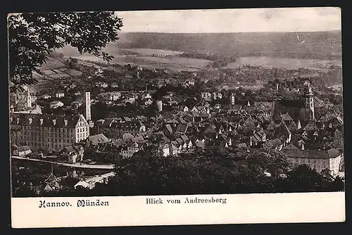 AK Hann. Münden, Blick vom Andreesberg auf den Ort