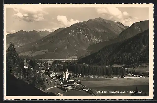 AK Wald im Pinzgau, Teilansicht mit Kirche gegen das Sulzbachtal