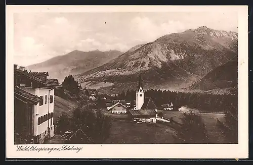 AK Wald im Pinzgau, Teilansicht mit Kirche