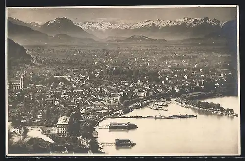 AK Bregenz, Teilansicht mit Bodensee