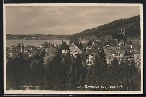 AK Bregenz, Altstadt aus der Vogelschau