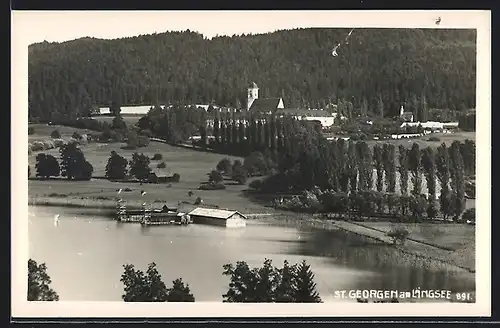 AK St. Georgen am Längsee, Teilansicht mit See