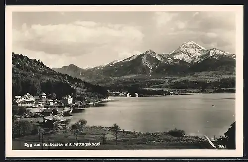 AK Egg am Faakersee, Ortspartie aus der Vogelschau