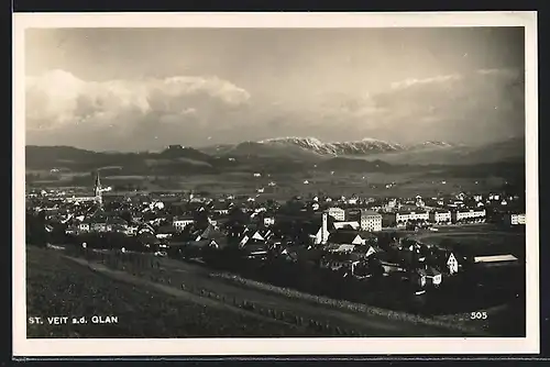 AK St. Veit an der Glan, Totalansicht aus der Vogelschau