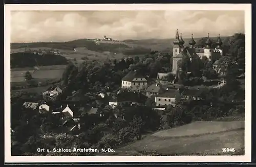 AK Artstetten, Ortsansicht mit Schloss