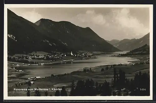 AK Weissensee, Panorama mit Bergen