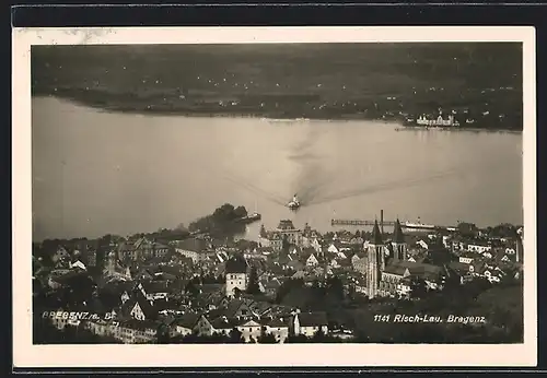 AK Bregenz, Ortsansicht mit Bodensee