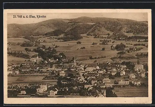 AK St. Veit an der Glan, Ortsansicht aus der Vogelschau
