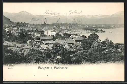 AK Bregenz, Teilansicht mit Bodensee