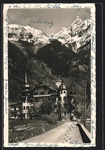 AK Oetz, Hotel Drei Mohren mit Bergpanorama