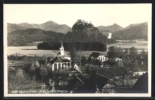 AK Launsdorf, Ortsansicht mit Kirche und Hochosterwitz