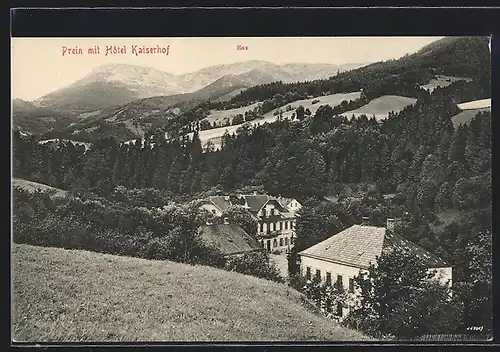 AK Prein, Ortsansicht mit Hotel Kaiserhof