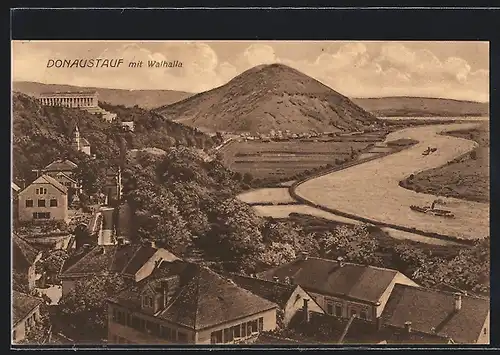 AK Donaustauf, Blick auf Walhalla