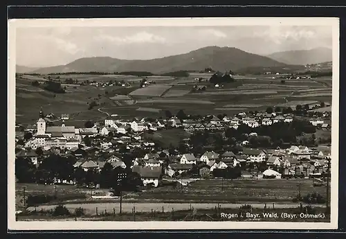 AK Regen i. Bayr. Wald, Ortsansicht mit Umgebung