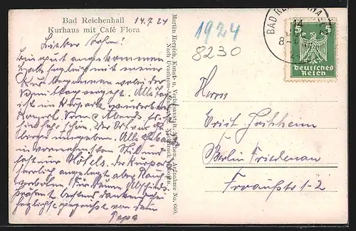 AK Bad Reichenhall, Kurhaus mit Cafe Flora