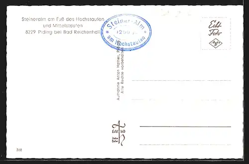 AK Piding b. Bad Reichenhall, Steineralm, Ansicht mit Staufen