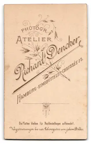 Fotografie Richard Dencker, Hamburg, Eimsbütteler Chaussee 15, Junges Mädchen mit hübschen Gesicht und Hochsteckfrisur