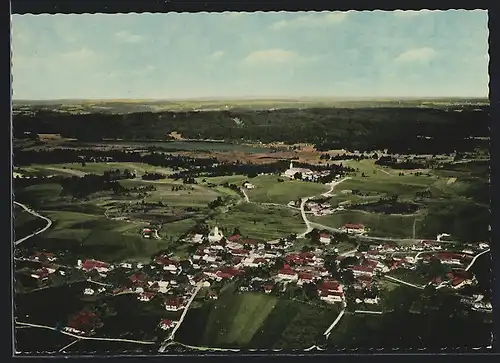 AK Sachsenkam /Obb., Totalansicht vom Flugzeug aus