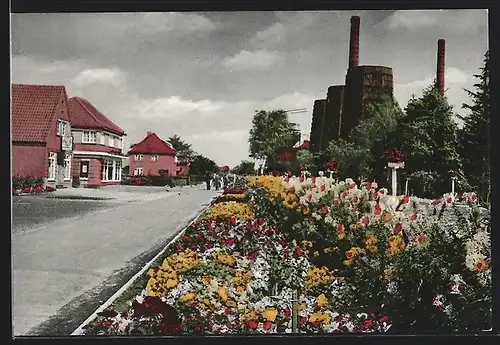 AK Wiesmoor, Blumenanlagen beim Torhaus