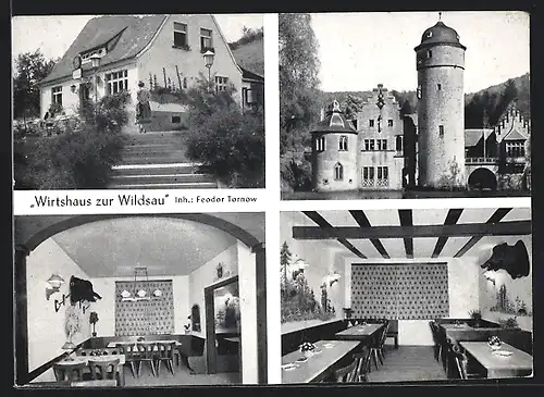 AK Mespelbrunn, Wirtshaus Zur Wildsau, Innenansicht