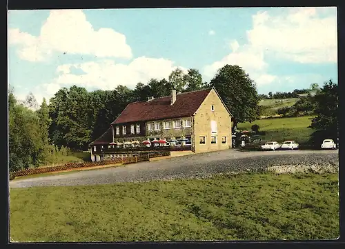 AK Bad Orb /Spessart, Partie vorm Café Aumühle