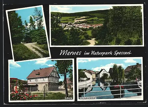 AK Mernes, Panorama, Schule & Klein-Venedig