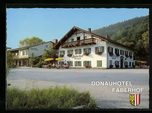 AK Haibach bei Schärding, Blick auf das Donauhotel und Restaurant Faberhof