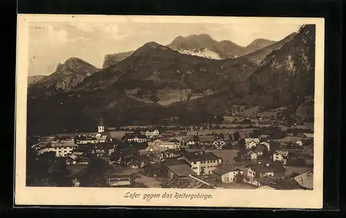 AK Lofer, Ortsansicht gegen das Reitergebirge