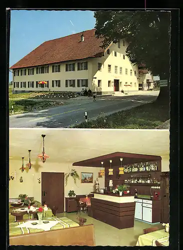 AK Eugendorf bei Salzburg, Innen- und Aussenansicht der Gastwirtschaft